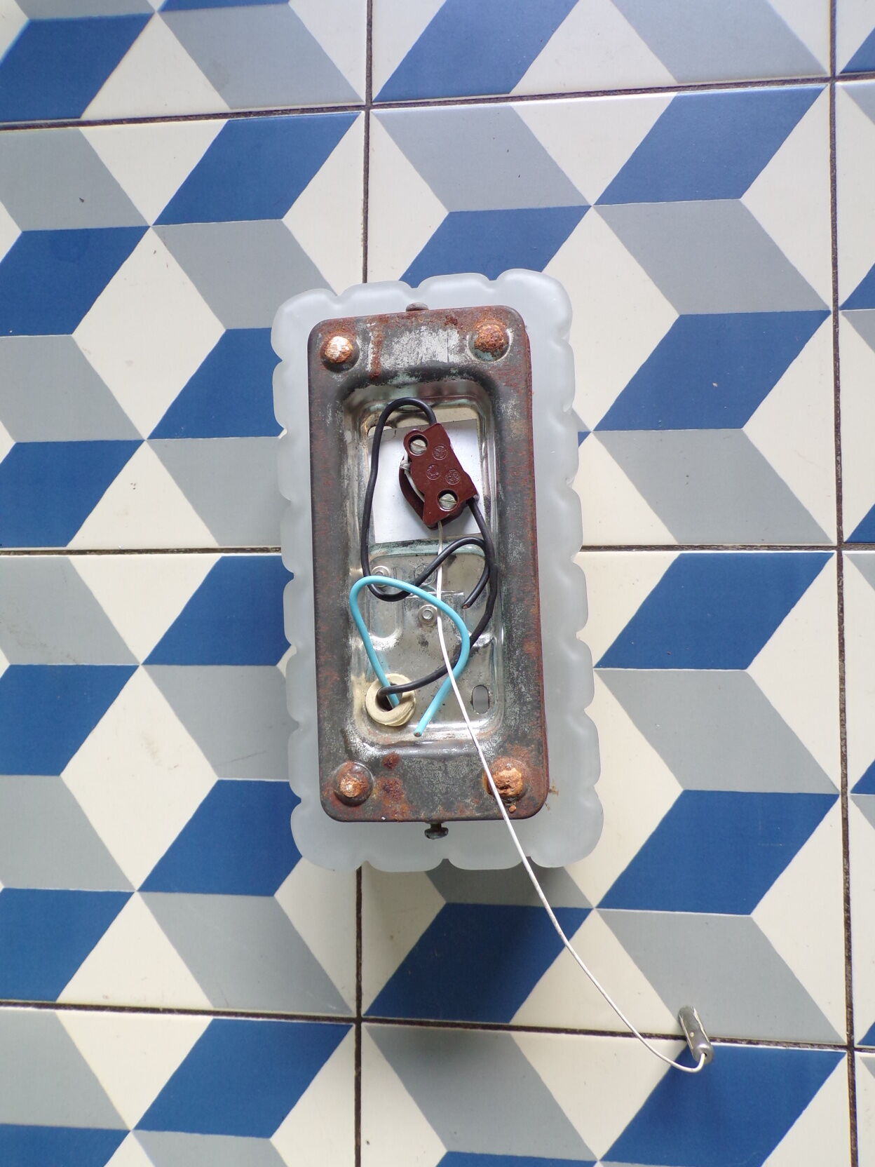 Erco wall lamp in molded blown glass