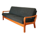 Canapé pliable danois vintage noir bouclé, années 1970
