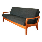 Canapé pliable danois vintage noir bouclé, années 1970