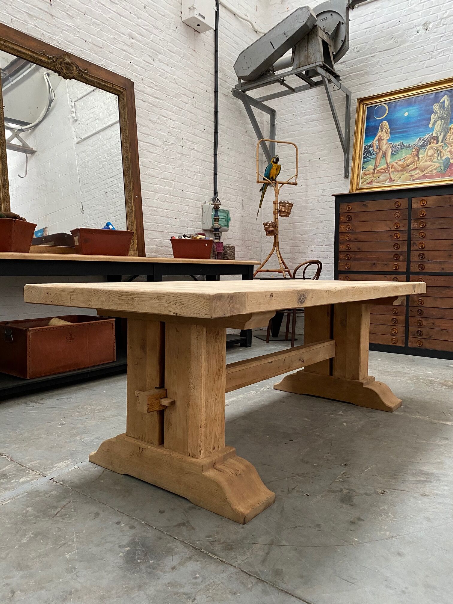 Solid oak farm table