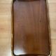 Grand rectangular serving platter in wood and brass from the 1960s