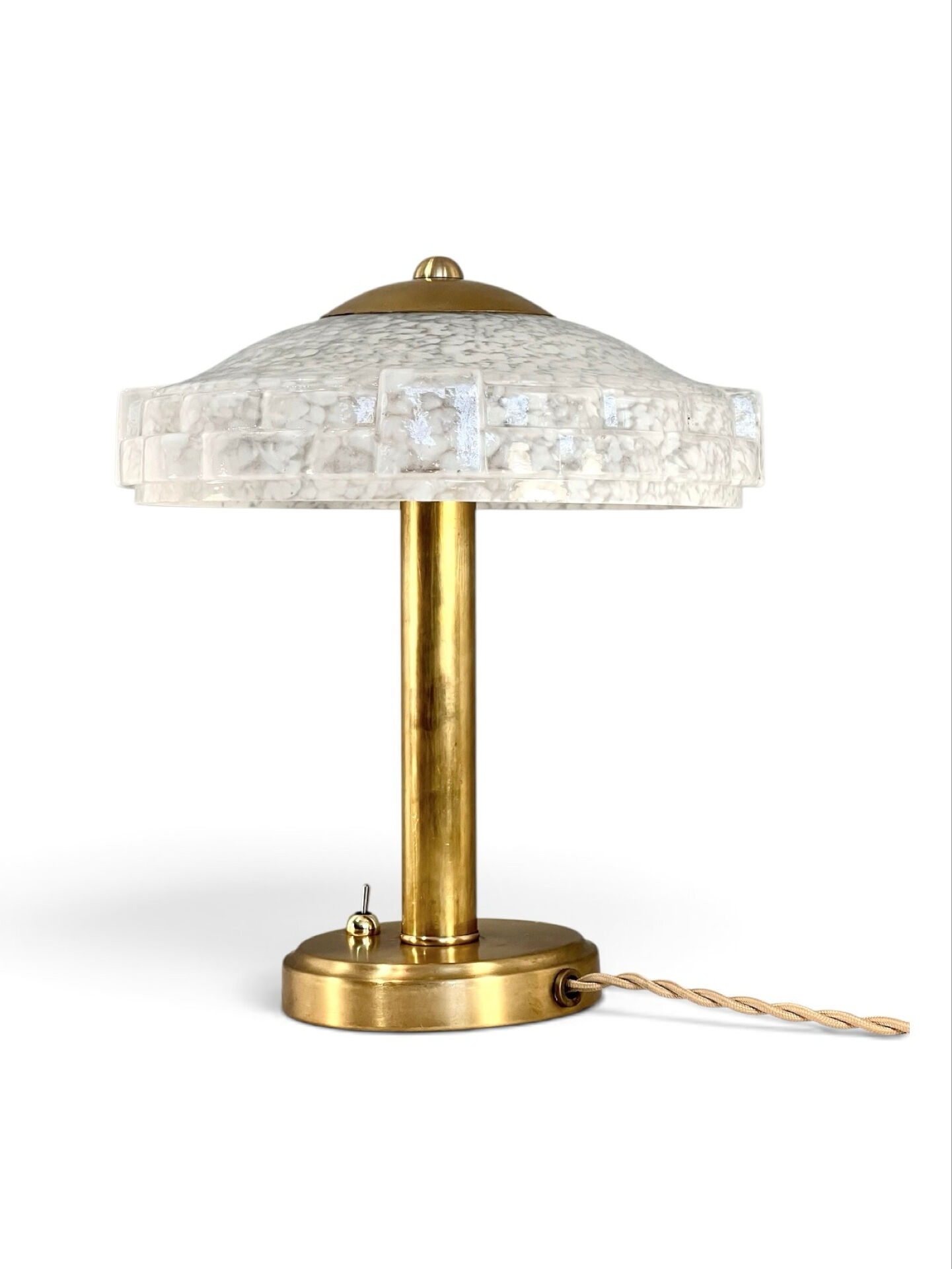 Table lamp in Skyscraper style • Clichy glass & brass