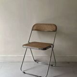 Plia folding chair in chrome and cane by Giancarlo Piretti design 1970