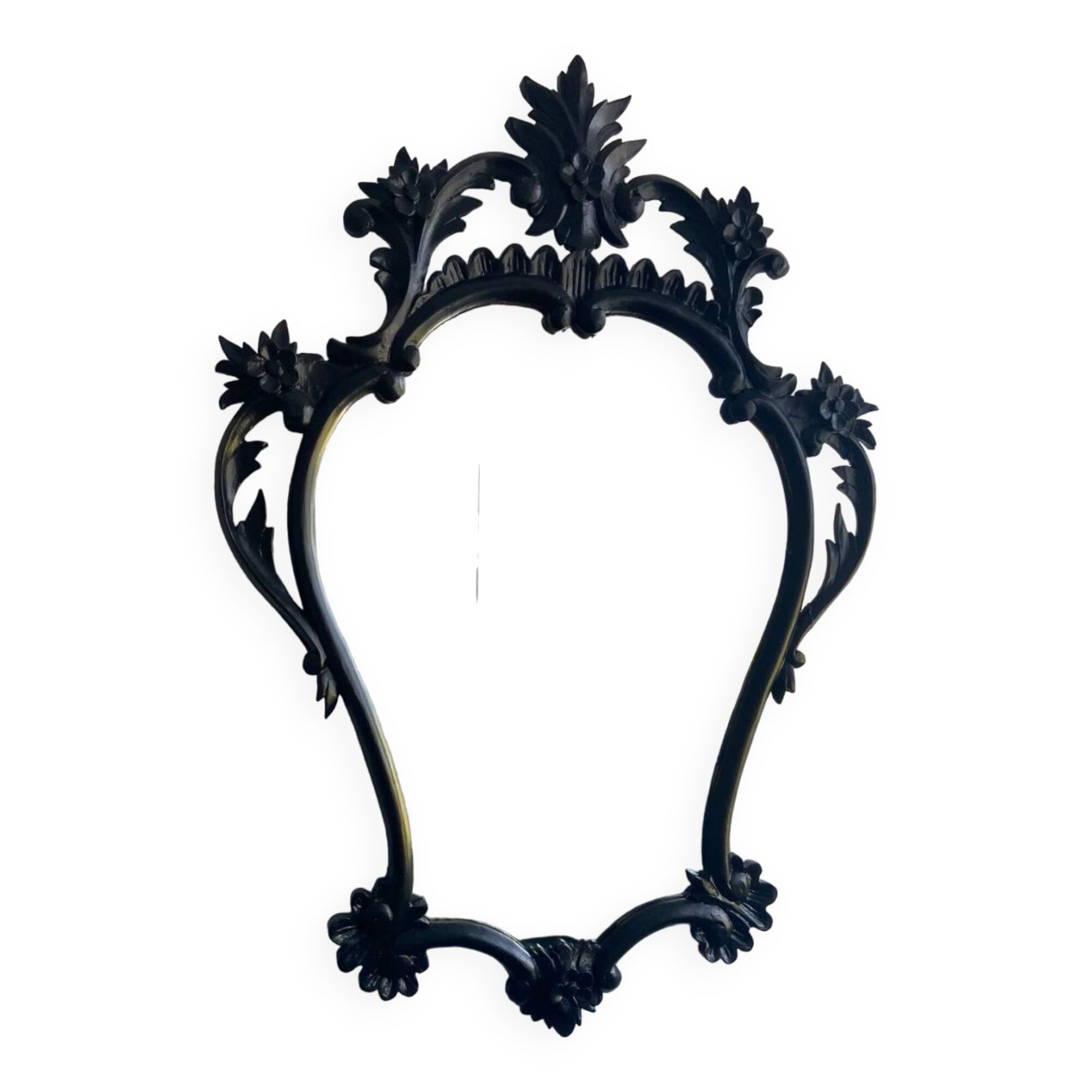 Black wood mirror