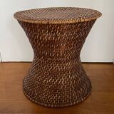 Rattan and cane side table