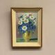 Mid-Century Oil on Panel “ Vase” by Sascher, Signed, Vintage & Framed 17 × 22cm