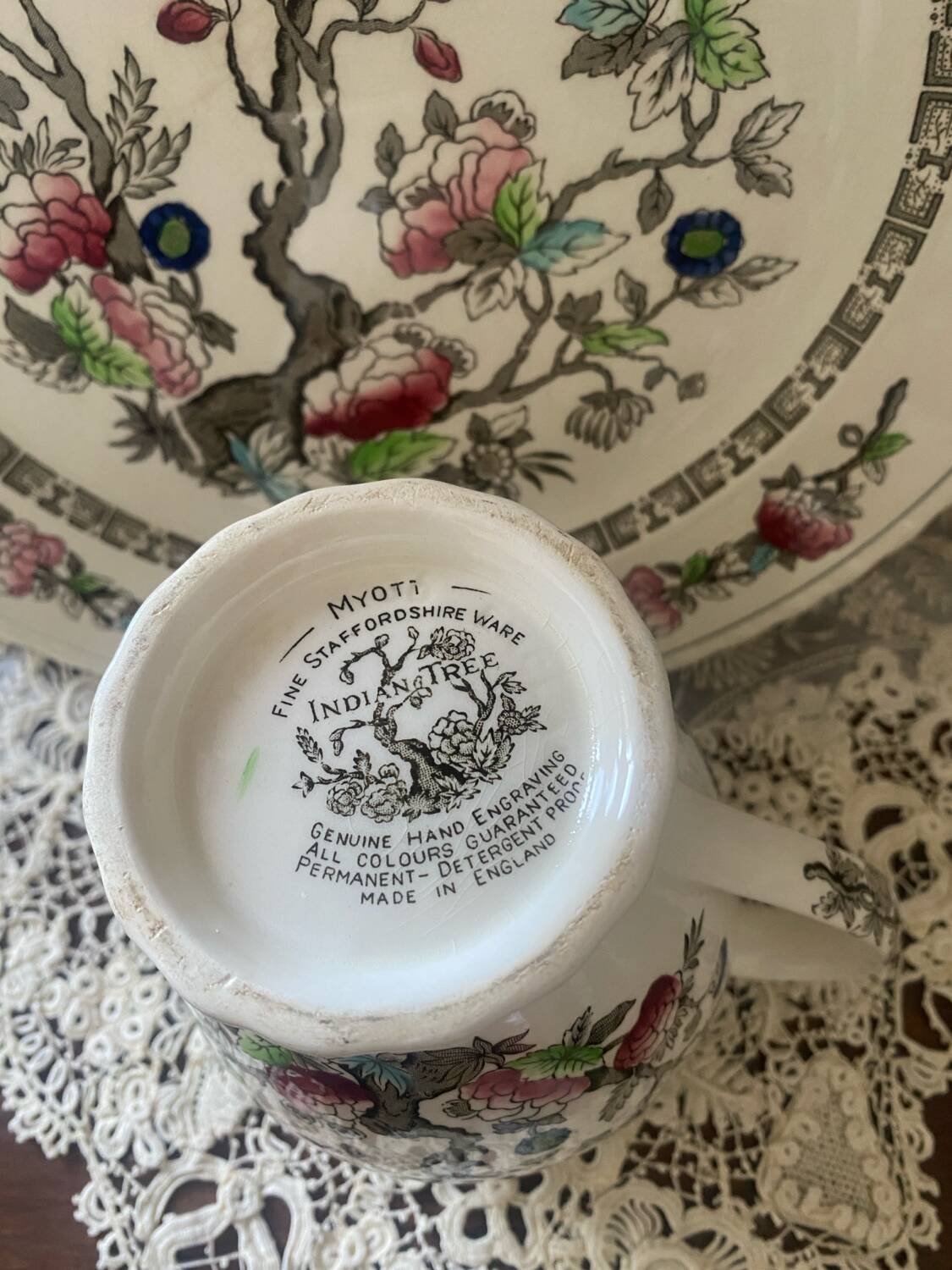 Myott earthenware jug model Indian Tree