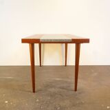 Coffee table, teak with mosaic, vintage from the 60s