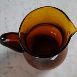 Brown blown glass pitcher