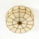 Beautiful round Mid-Century Modern ceiling or wall lamp made of Capiz