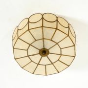 Beautiful round Mid-Century Modern ceiling or wall lamp made of Capiz