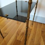 Bronze and glass side table in the 1950s