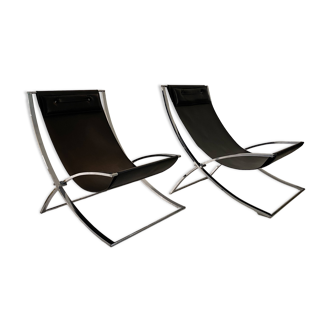 Pair of “Luisa” lounge chairs by Marcello Cuneo. 1970