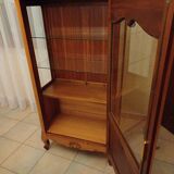 Solid wood display cabinet.