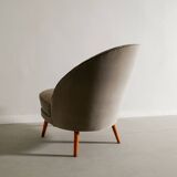 Swedish Sculptural Wooden Asymmetrical Armchair by Arne Norell, 1950s