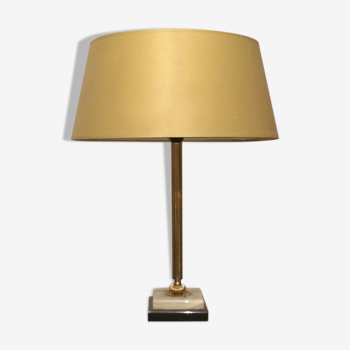 Lamp in onyx & golden brass "Hollywood Regency"