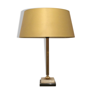 Lamp in onyx & golden brass "Hollywood Regency"