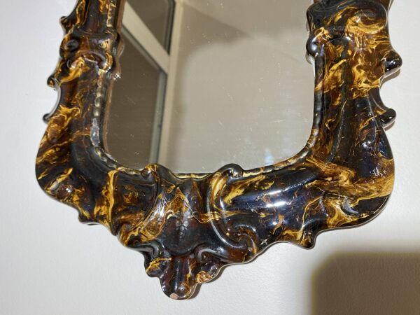 Miroir villeroy & boch – miroir céramique xixe – second empire 1860-18