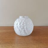 Small art deco ball vase in white glass paste
