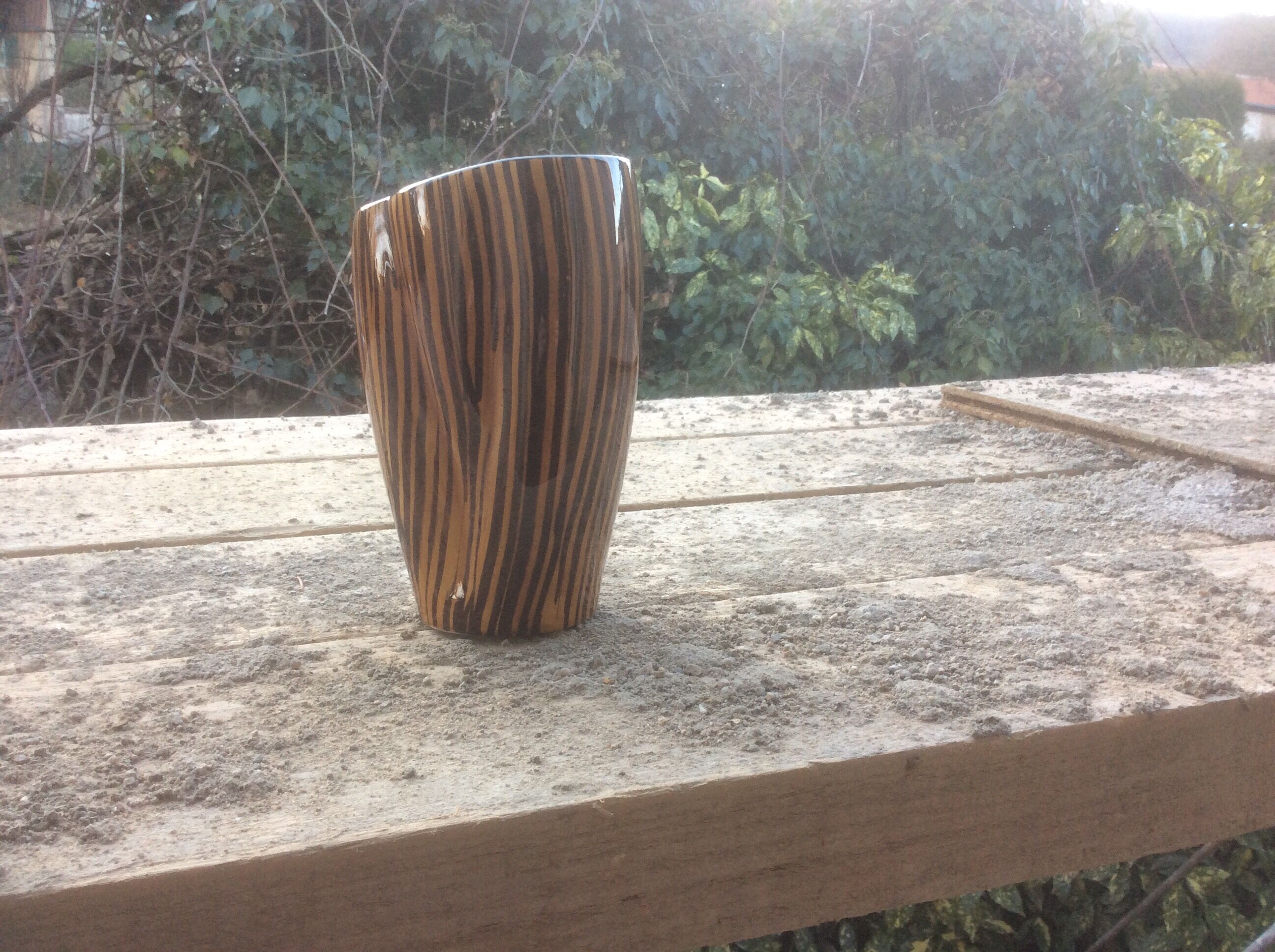 Sarreguemines earthenware vase
