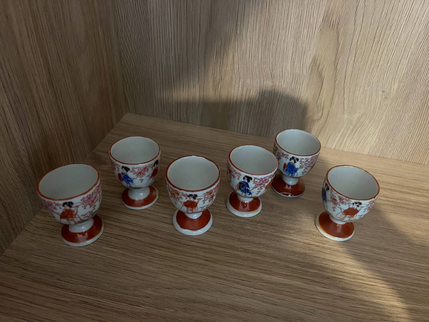 Set of 6 Vintage Japanese Egg Cups