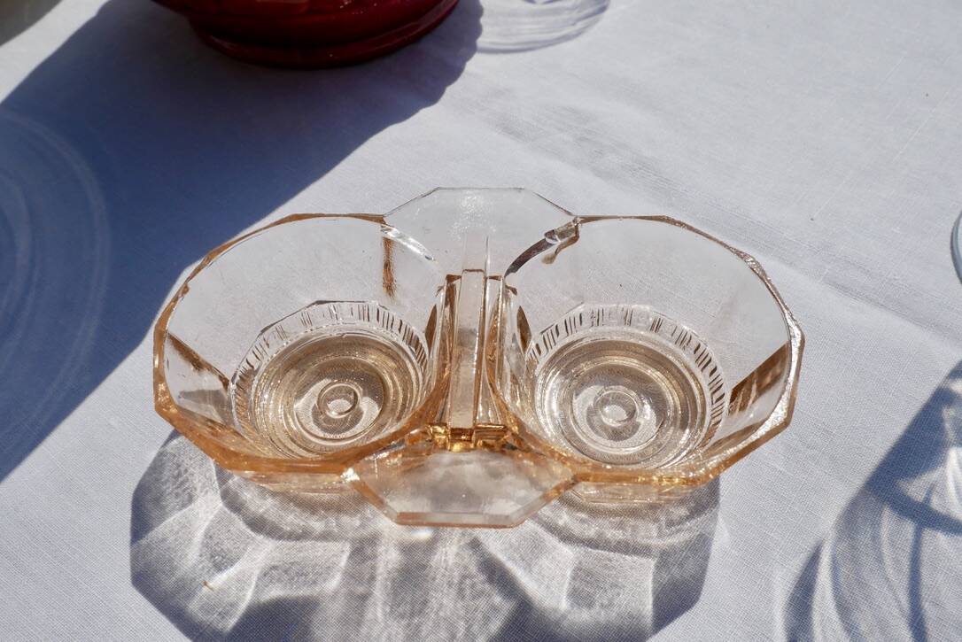 Rosaline molded glass salt and pepper shaker