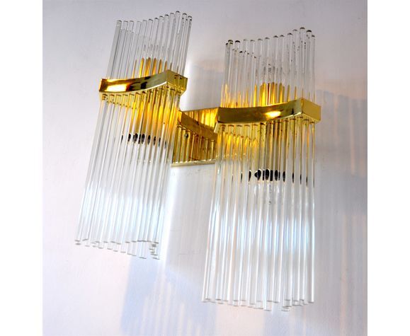 Double sconce from maison Sciolari for Lightolier, 1970