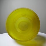 Murano baluster vase, yellow, frosted glass in Seguso style, vintage 1960.