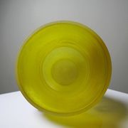 Murano baluster vase, yellow, frosted glass in Seguso style, vintage 1960.