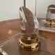 Vintage pair of bookends in lucite and brass from the 1970s.