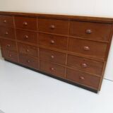 Classeur d'atelier en chêne vintage