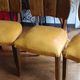 set of 4 vintage Art Deco chairs with carved wood and grape cluster design