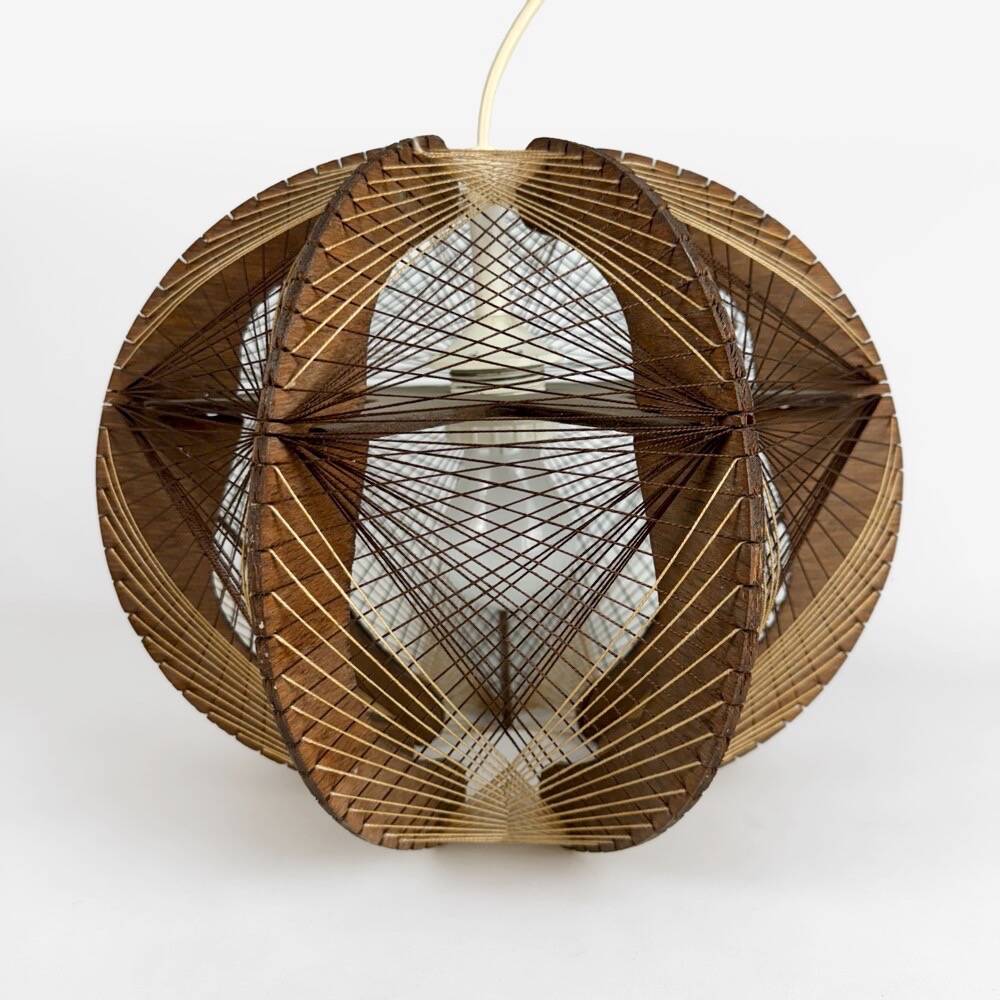 Scandinavian wooden and stretched wire suspension 70's