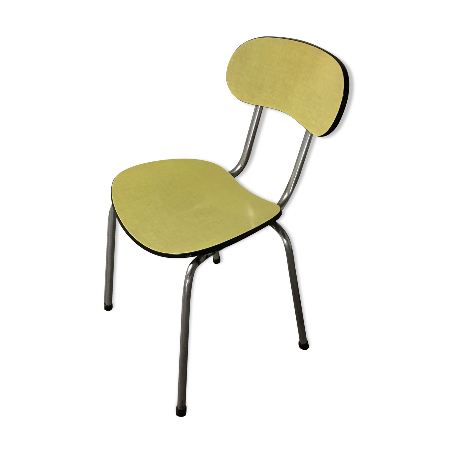 Chaise en formica jaune des années 50