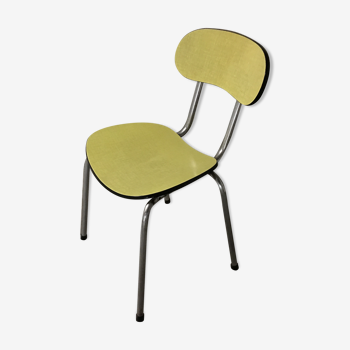 Chaise en formica jaune des années 50