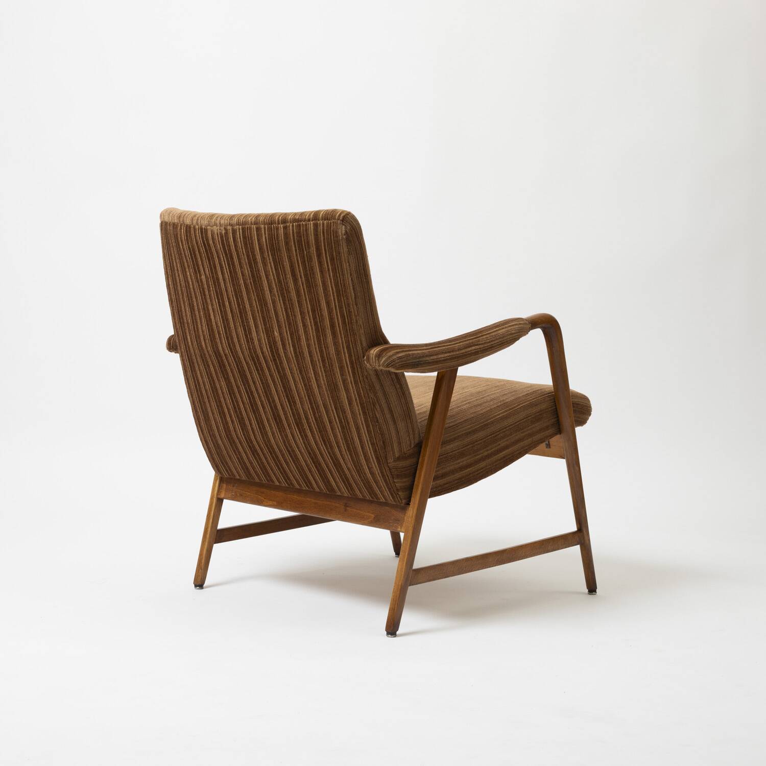 Italian lounge chair in beech and fabric, 1950s