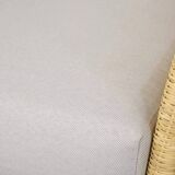 Paire de fauteuils en teck et rotin