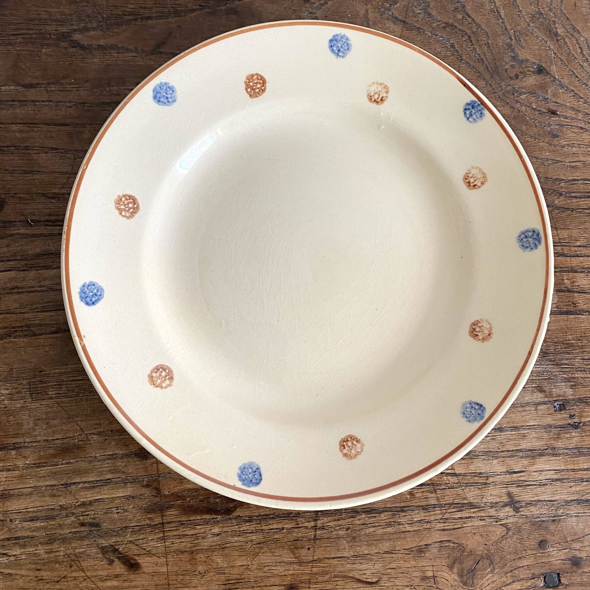 Assiettes plates  anciennes  à pois Sarreguemines