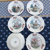 Assiettes à dessert Sarreguemines, collection "Ma Normandie"