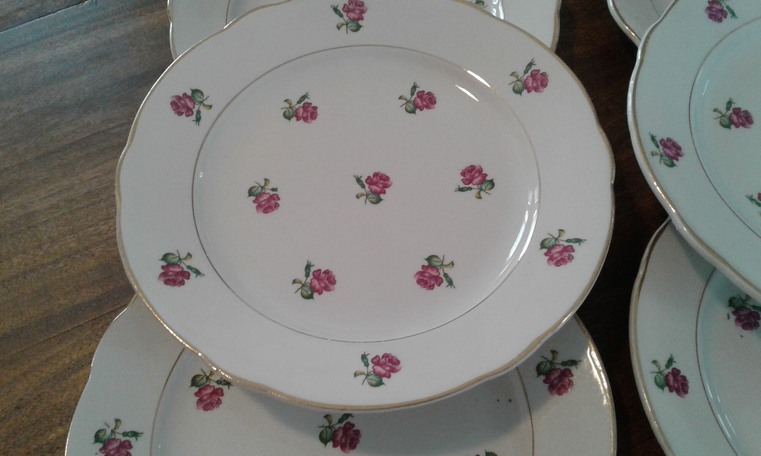 6 half porcelain plates K&G Luneville, circa 50