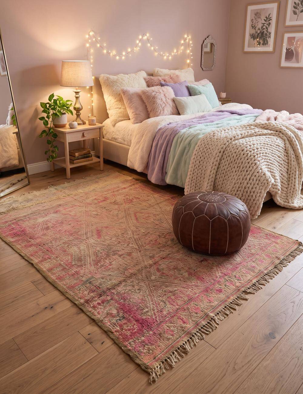 Tapis Rose Vintage - 280 x 200 cm