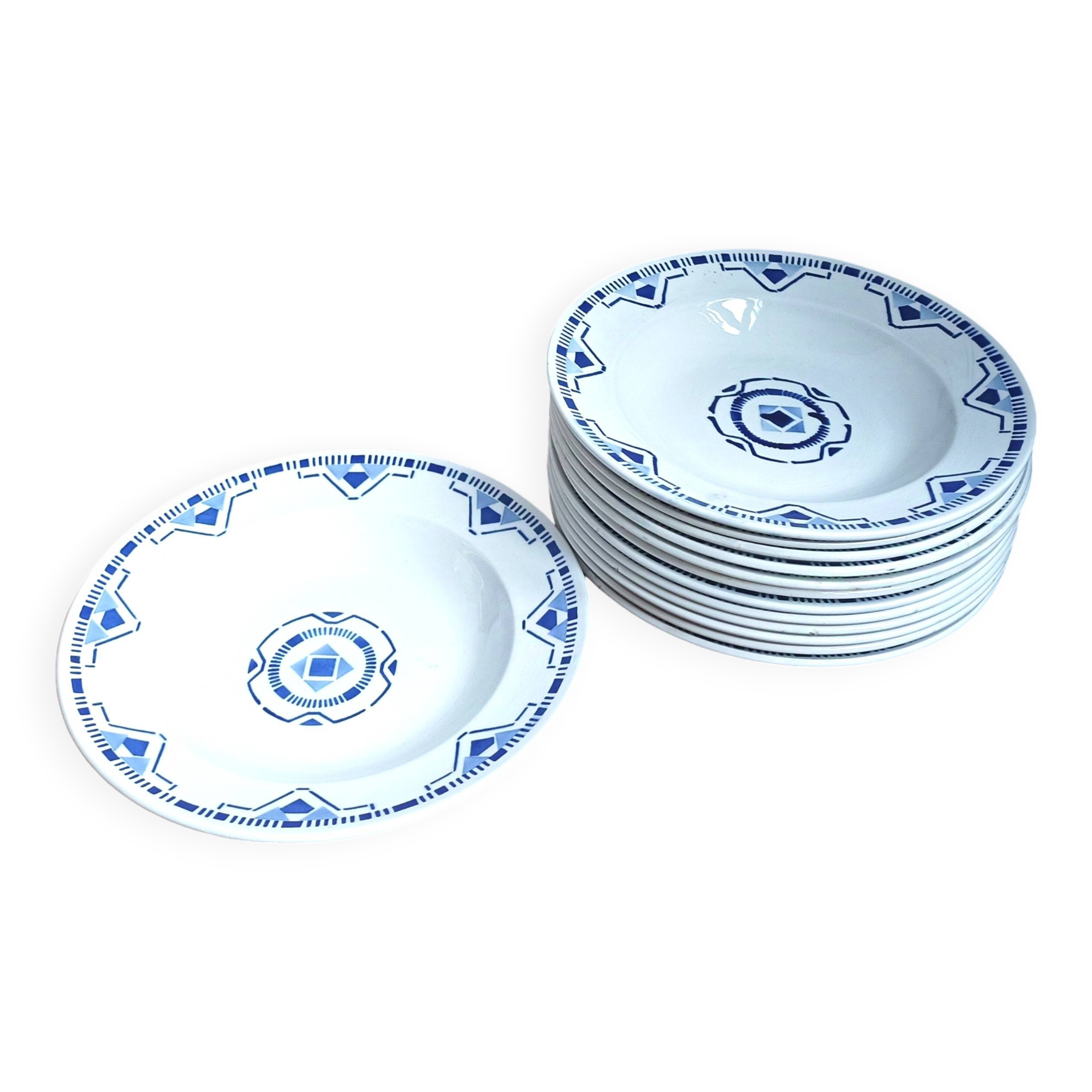 Art Deco plates, St Amand earthenware