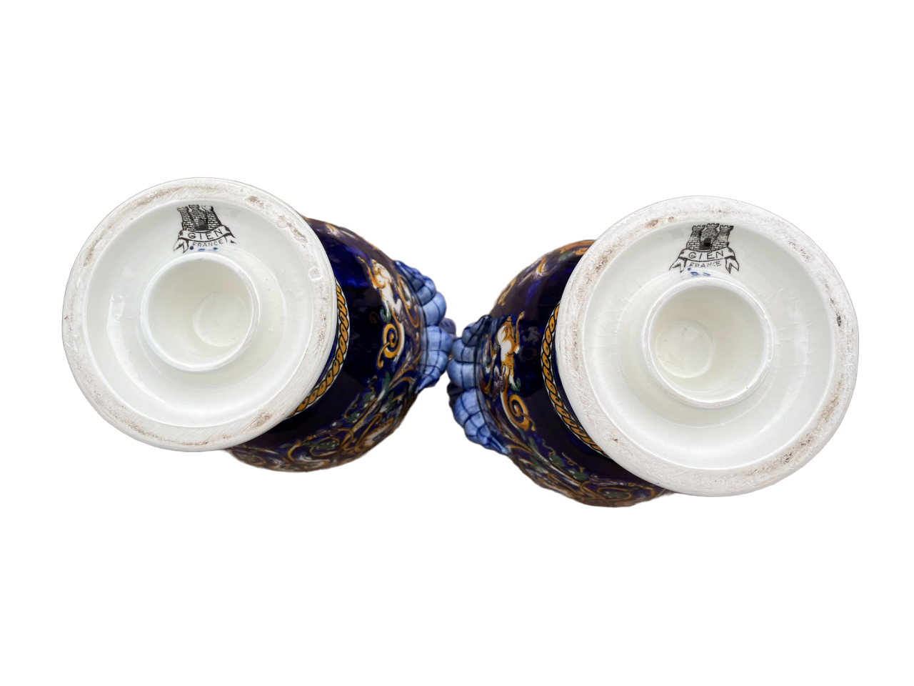 Vase in Gien earthen earthen of amphora shape