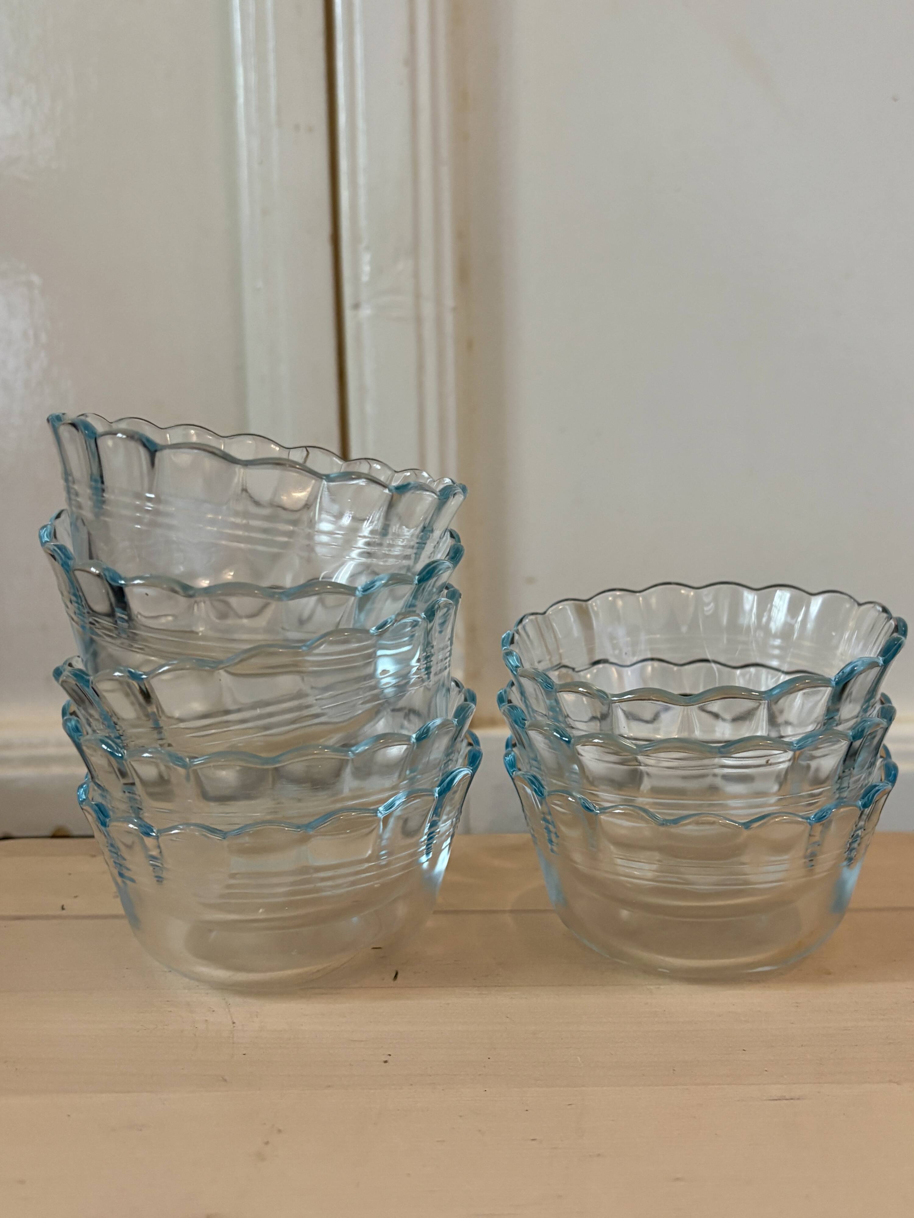 Lot de 8 ramequins vintage en verre - Pyrex