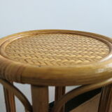 Table d'appoint porte-plantes en rotin et osier