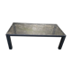 VINTAGE 1970 RECTANGULAR COFFEE TABLE BLACK SMOKED GLASS BROWN