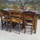 Old farmhouse table made entirely of restored solid oak.