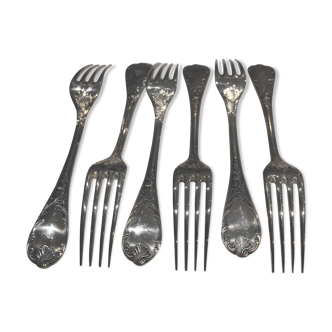 Set of 6 marly christofle forks