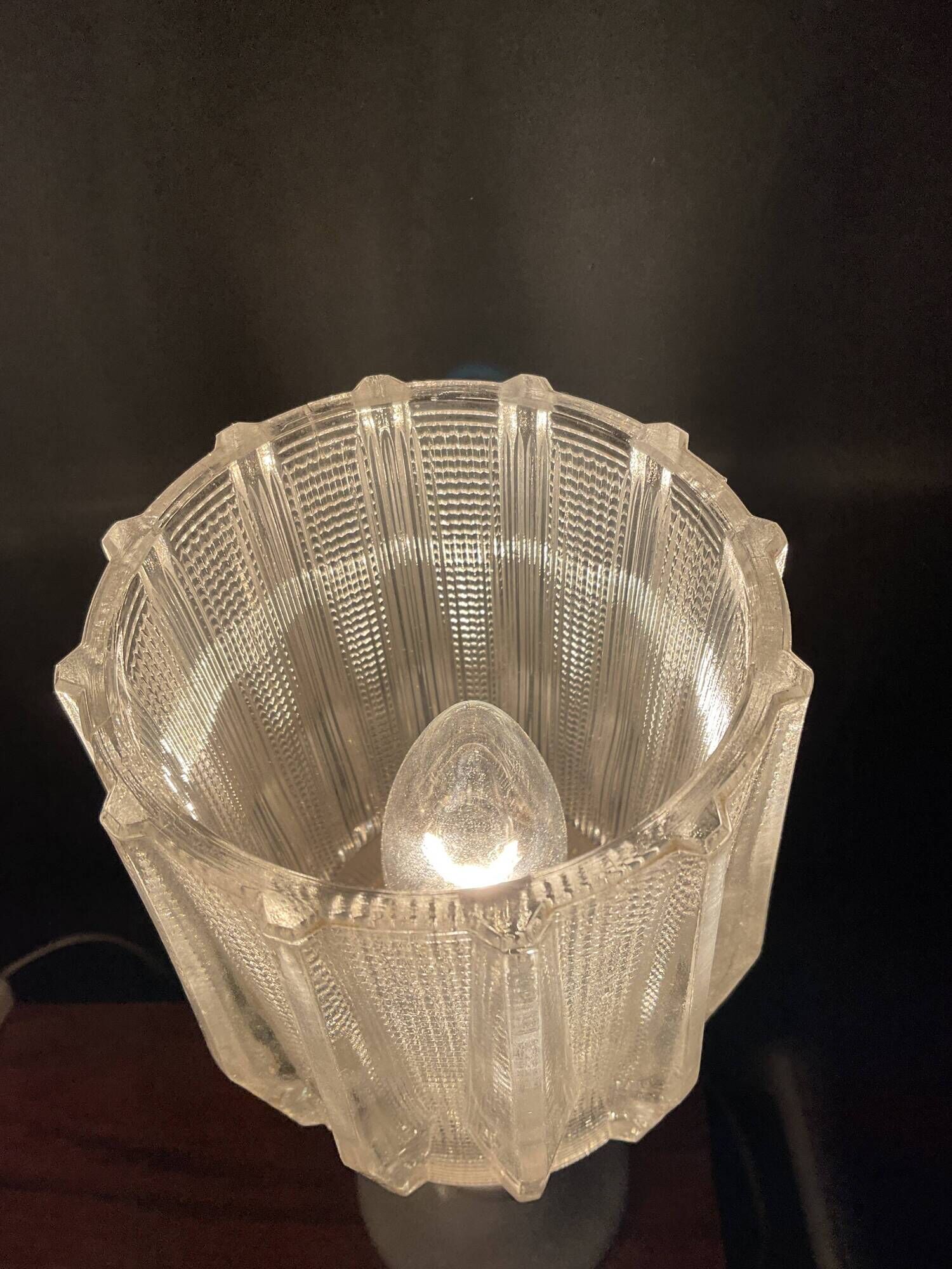 Pair of vintage lamps in marble and glass 70s