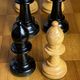 Chess set with wooden board and pieces